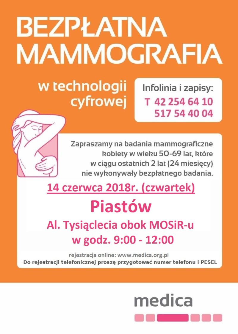 Informacja o bezpłatnej mammografii