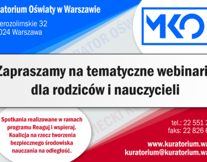 Reaguj i wspieraj - bezpłatne webinary dla rodziców