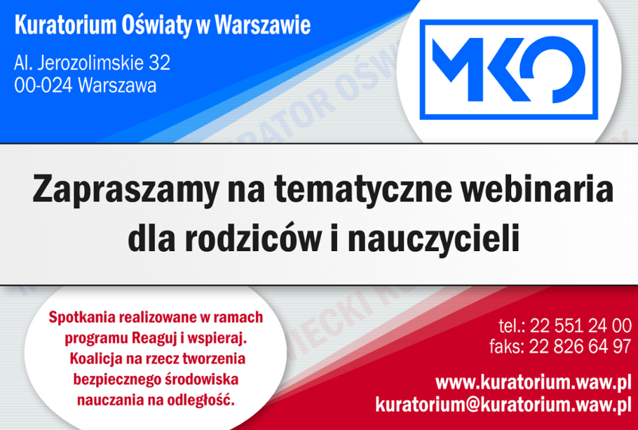 Reaguj i wspieraj - bezpłatne webinary dla rodziców