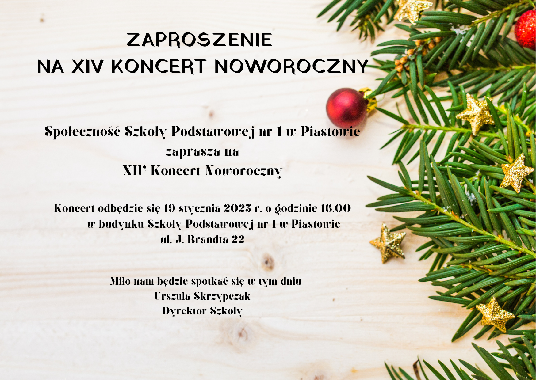 Zapraszamy na XIV Koncert Noworoczny